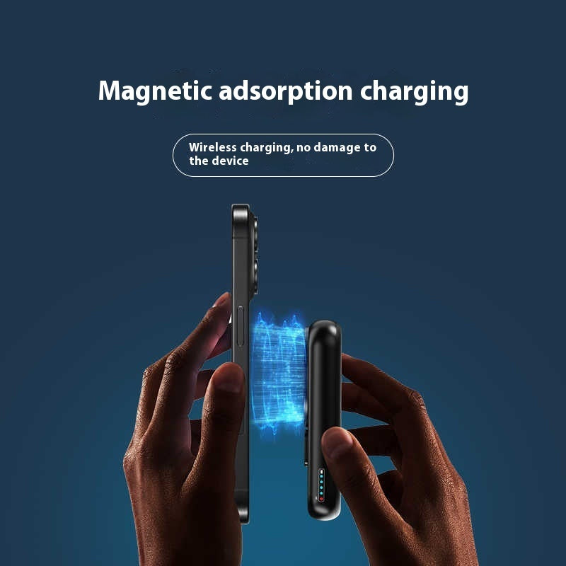 Ultra-thin Compact Portable Magnetic Wireless Power Bank charging phone