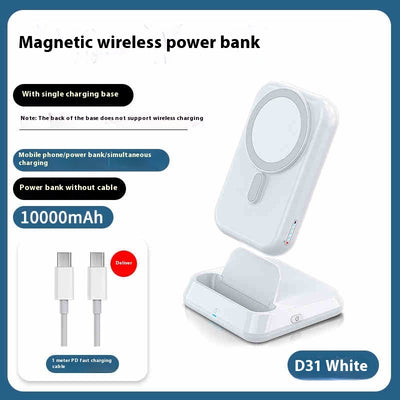 Ultra-thin Compact Portable Magnetic Wireless Power Bank multiple outputs