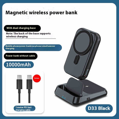 Ultra-thin Compact Portable Magnetic Wireless Power Bank side view