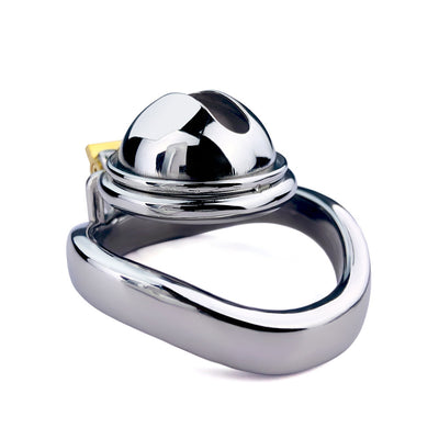 Compact Miniature Chastity Lock Stainless Steel Metal with polished finish
