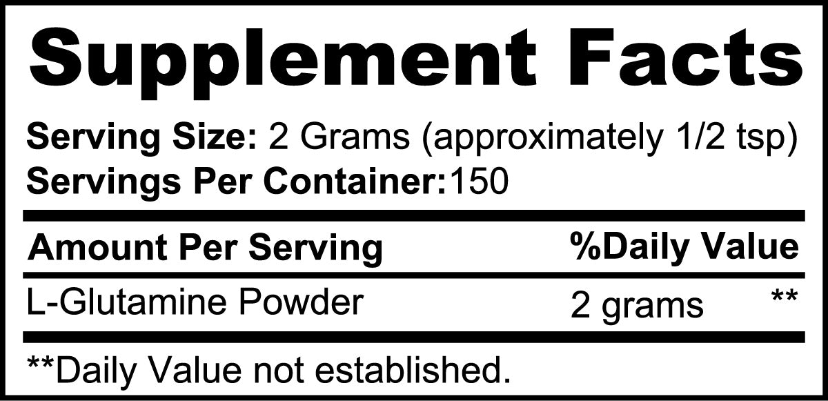 Powdered Pure L Glutamine Muscle Recovery Gut Health Support