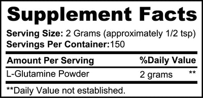 Powdered Pure L Glutamine Muscle Recovery Gut Health Support
