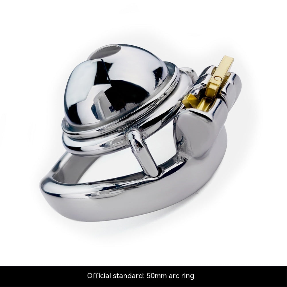 Sleek Compact Miniature Chastity Lock Stainless Steel Metal with smooth edges