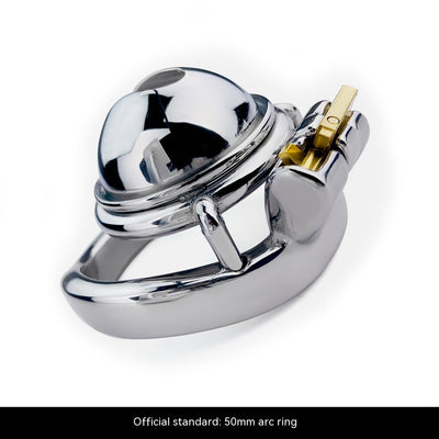 Sleek Compact Miniature Chastity Lock Stainless Steel Metal with smooth edges