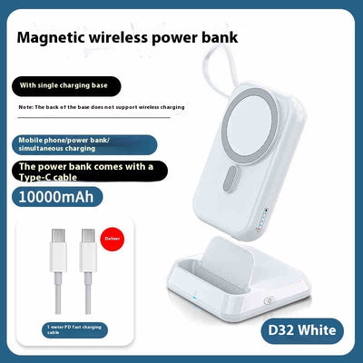 Ultra-thin Compact Portable Magnetic Wireless Power Bank portable design
