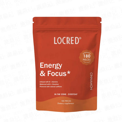 90-Grain Energy Sugar Cinnamon Flavor Tablet in a vibrant package for quick energy and focus, featuring natural caffeine.