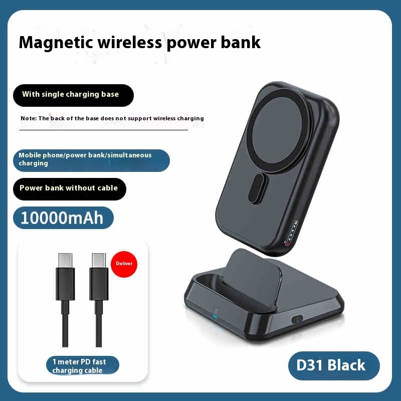 Ultra-thin Compact Portable Magnetic Wireless Power Bank multiple outputs